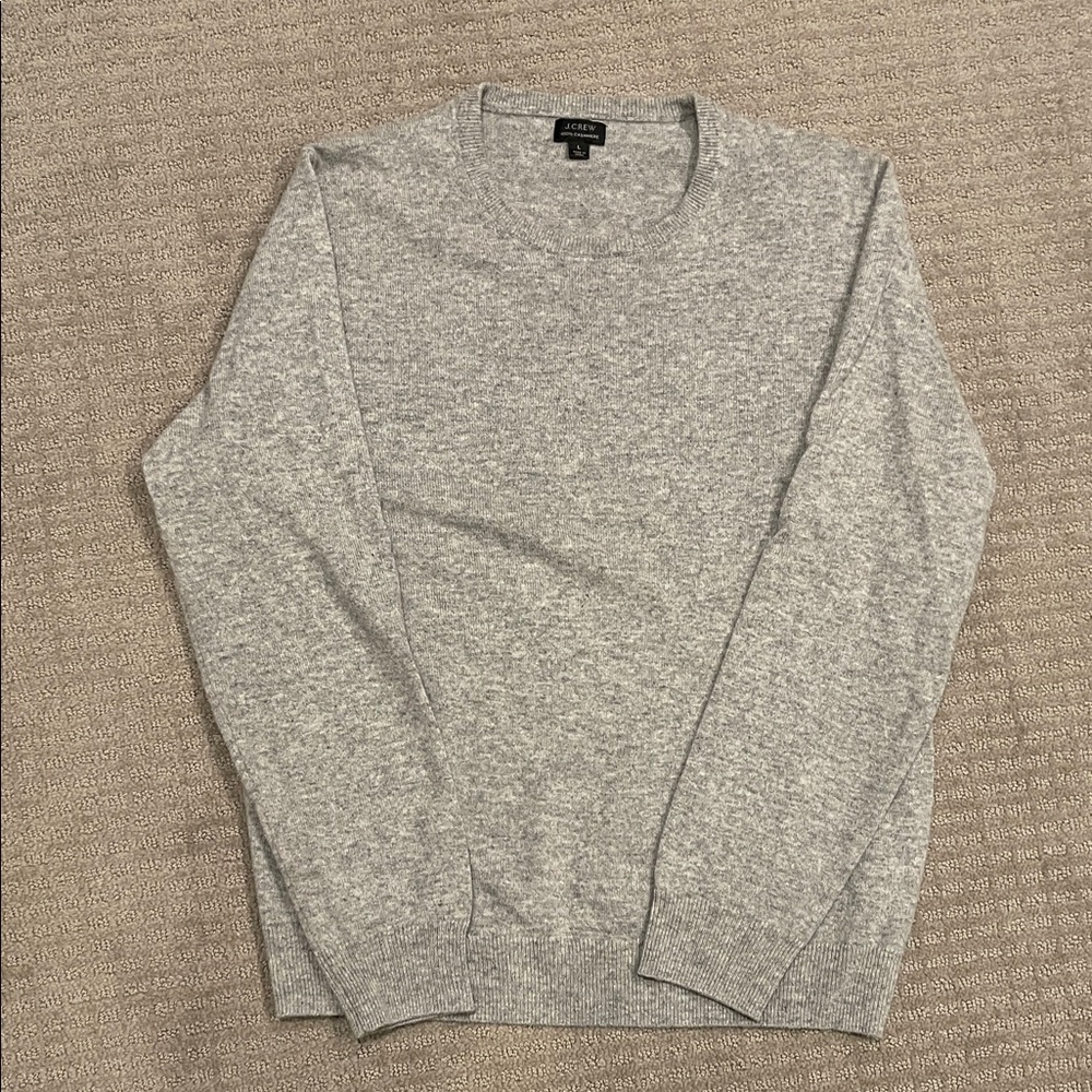 J. Crew Light Gray Cashmere Crewneck Sweater for Men